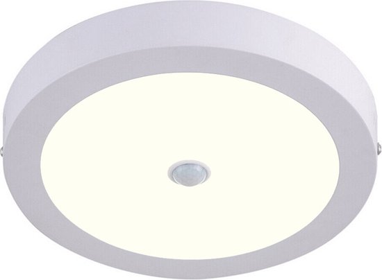 LED Downlight - Oficto Dury - PIR Bewegingssensor 360° + Dag en Nacht Sensor - 20W - Natuurlijk Wit 4000K - Opbouw - Rond - Mat Wit - OSRAM LEDs