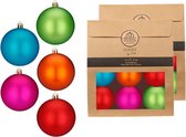 Inge Christmas Goods kerstballen - 12x st - gekleurd - kunststof - 8 cm