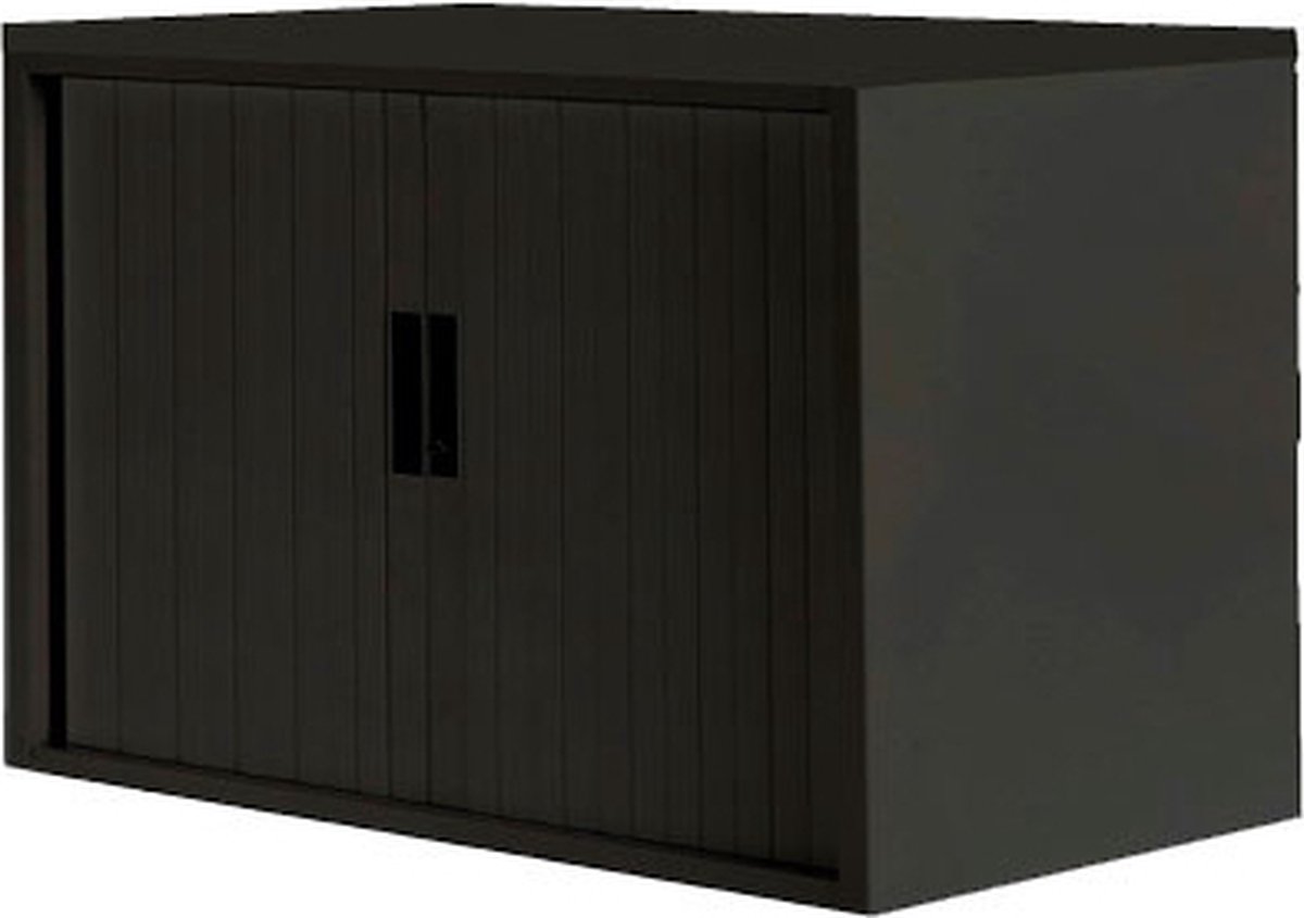 Archiefkast met slot - 120cm breed - Roldeurkast 75x120x45 - 1 legplank - Zwart (Nederlands Product - BUUR Collectie)
