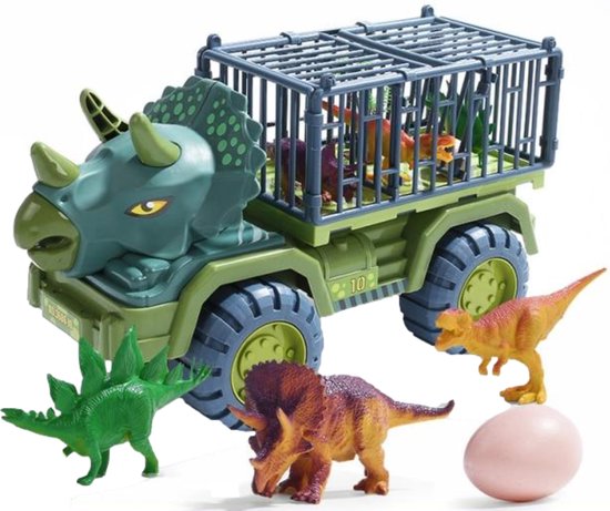 Kiddel XL Dinosaurus auto truck met kooi inclusief dinosaurussen - Dinosaurus speelgoed kinderen - Kinderspeelgoed dino Zomer buitenspeelgoed 3 jaar 4 jaar cadeau