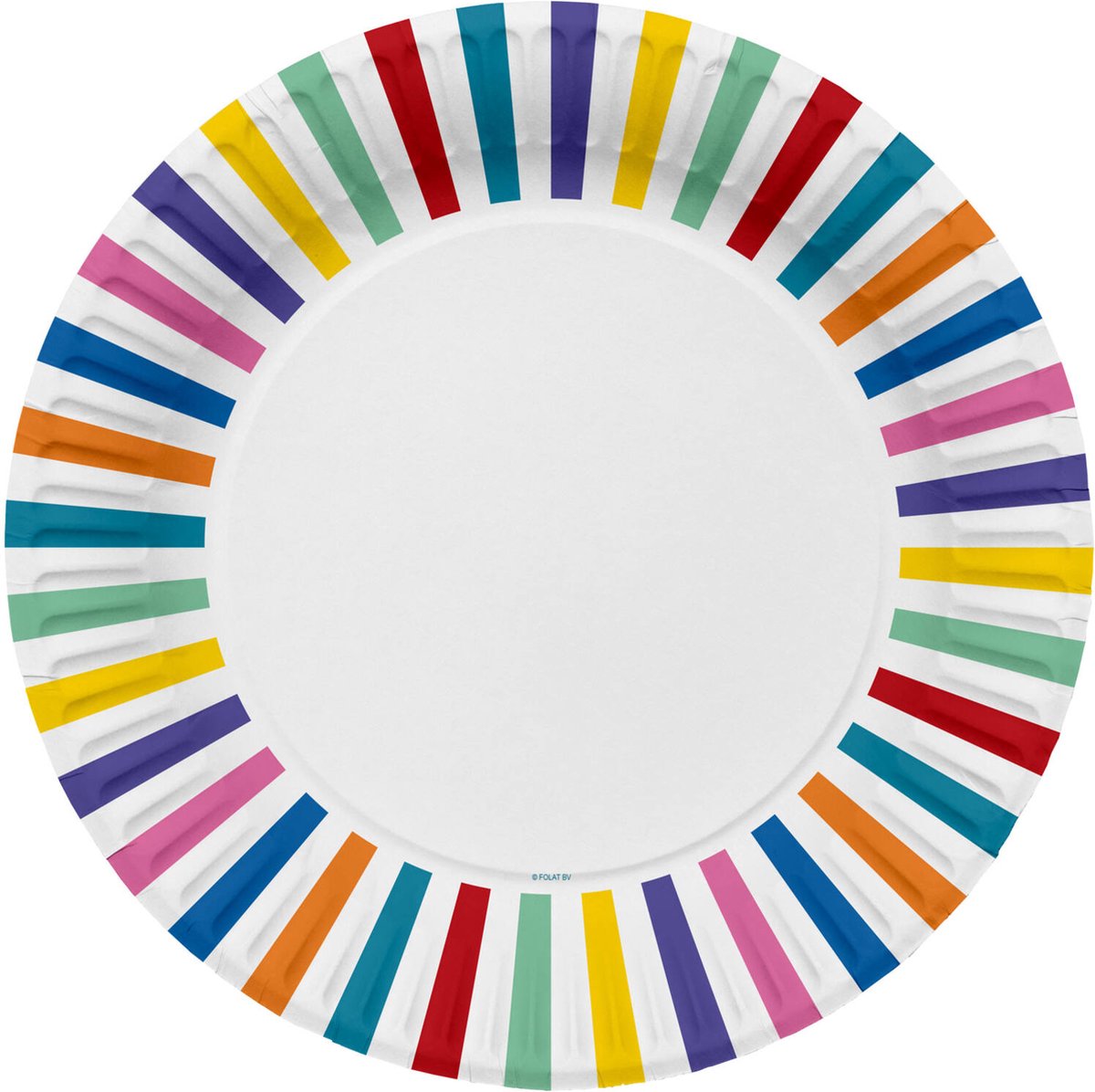 Folat - Borden Strepen Color Pop 23 cm - 8 stuks
