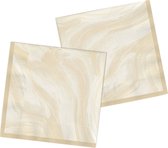 Folat - Servetten Marmer Beige 33 x 33 cm - 20 stuks