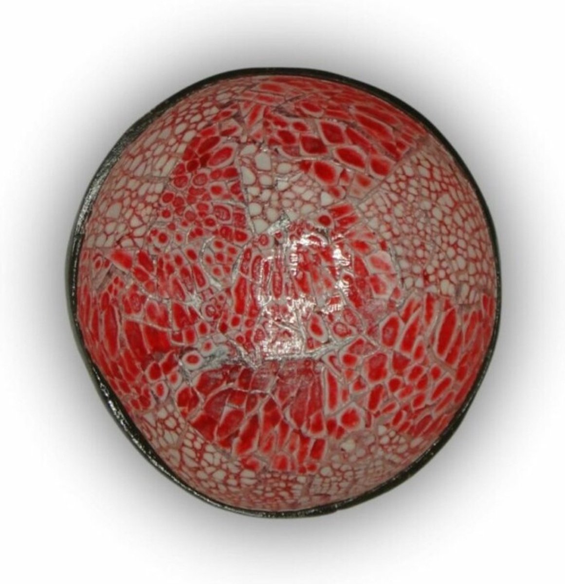 Cocosbowl Bruin Mozaïek Cirkel D14Cm Kokosnoot Kom - NOYA