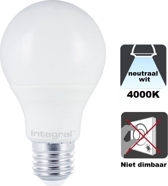 Integral LED - E27 LED Lamp - watt - 4000K neutraal wit - Lumen - Niet dimbaar