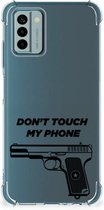 Cover Case Nokia G22 Telefoonhoesje met doorzichtige rand Pistol Don't Touch My Phone
