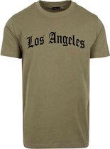 Mister Tee - Los Angeles Wording Heren T-shirt - XL - Olijfgroen