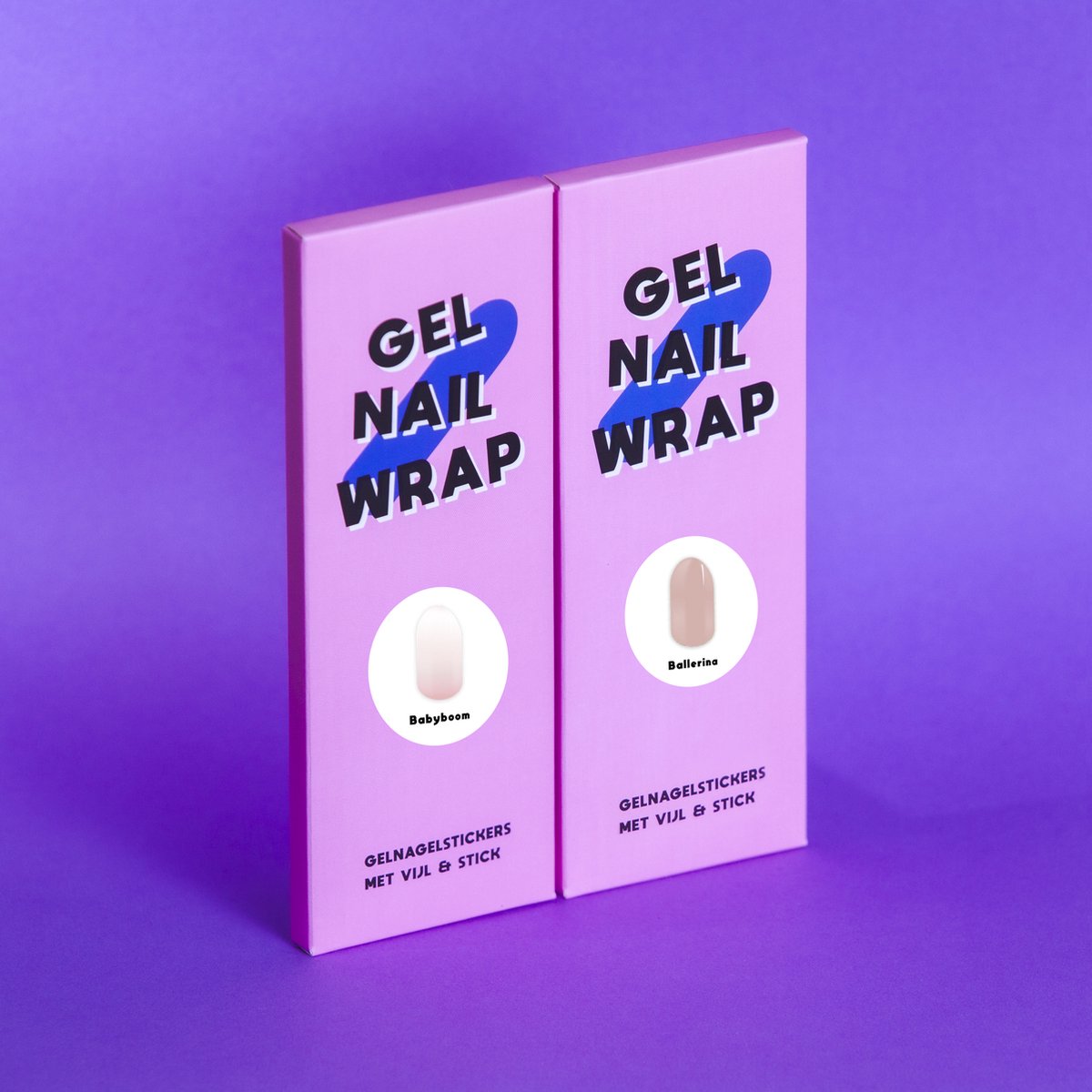 Gel Nail Wrap value pack - 2 x 20 nail wraps - nagel wrap - nail wrap - UV Lamp Gelnagels - nagelstickers velletjes - Kleur: Babyboom & Ballerina