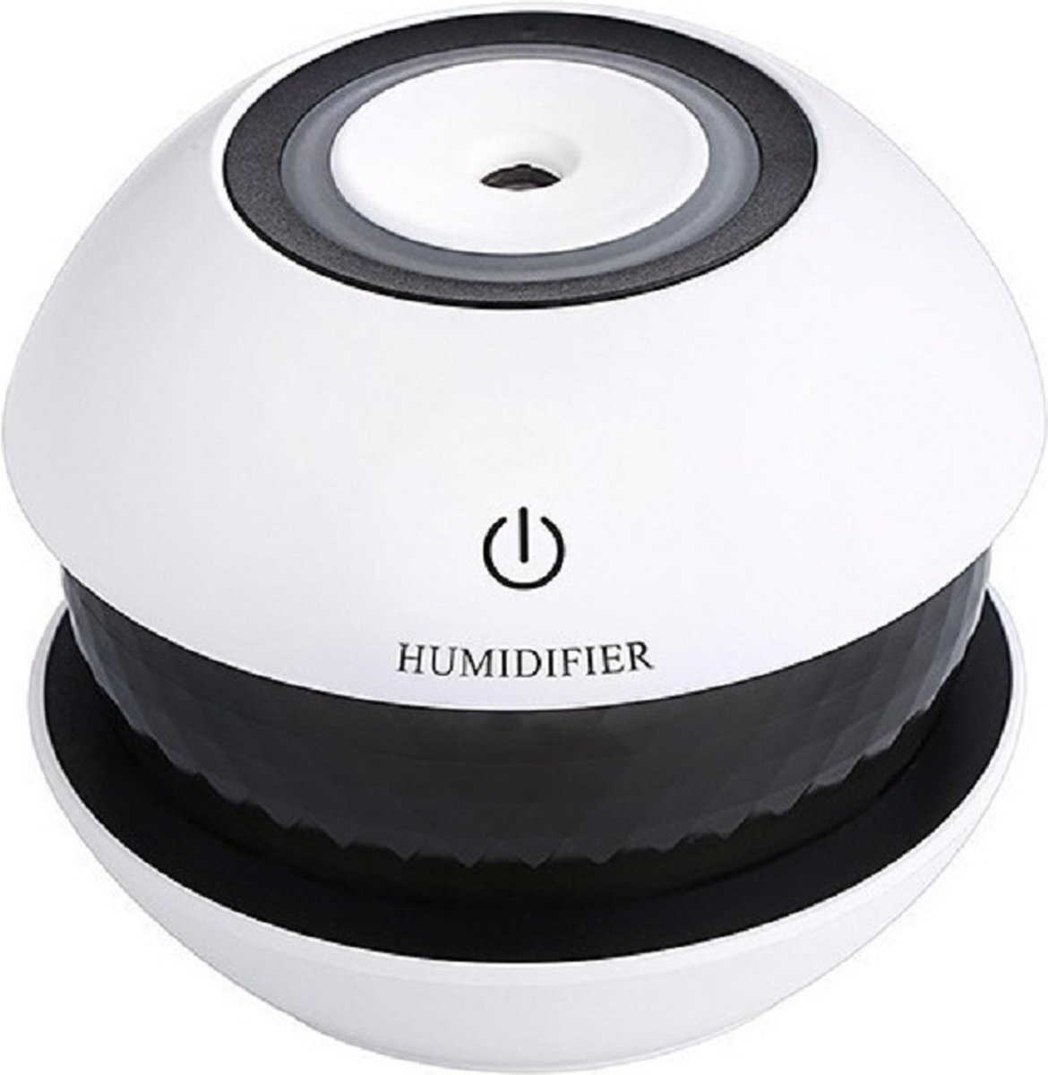 Luchtbevochtiger Magic Diamond Humidifier -Led sfeerverlichting- De stijlvolle luchtbevochtiger- Geur verspreider- met USB – met micro kabel Kleur Zwart wit