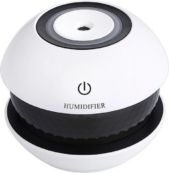 Luchtbevochtiger Magic Diamond Humidifier -Led sfeerverlichting- De stijlvolle luchtbevochtiger- Geur verspreider- met USB – met micro kabel Kleur Zwart wit