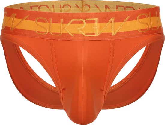 Sukrew V- String Jaffle Oranje - Taille L - String Homme - Combinaison String Jockstrap - Sous-vêtements Homme