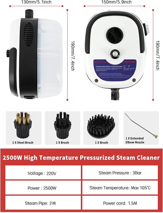 2500W 220V haute pression et température main nettoyeur à vapeur