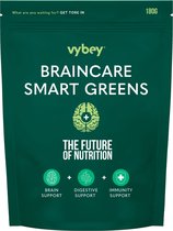 vybey Braincare Smart Greens | 54 Vitamines en Mineralen | 180g (15 porties) | Veganistisch en Glutenvrij | Mango Smaak