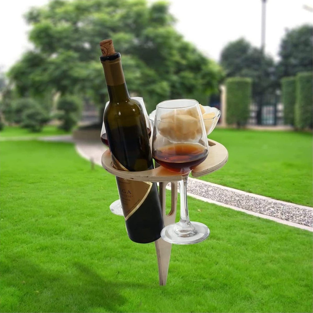 Outdoor Wijn Picknicktafel, Opvouwbare Draagbare Houten Wijnglazen & Fles Tafel, Snack en Kaas Houder Lade voor Op Strand, Ideaal Wijnliefhebber Cadeau Outdoor Wijn Picknicktafel, Opvouwbare Draagbare Houten Wijnglazen & Fles Tafel, Snack en Kaas Houder Lade voor Op Strand, Ideaal Wijnliefhebber Cadeau