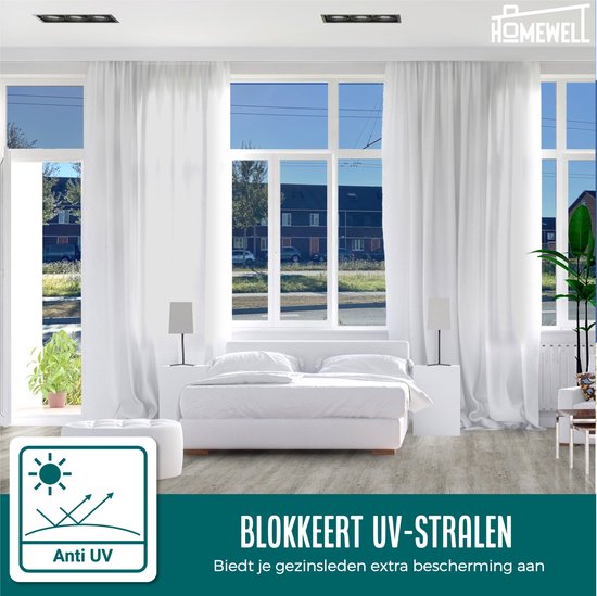 Homewell Zonwerende HR Raamfolie 90x300cm - Statisch Isolerende folie met Spiegeleffect - Zilver (incl. Rakel) - Homewell