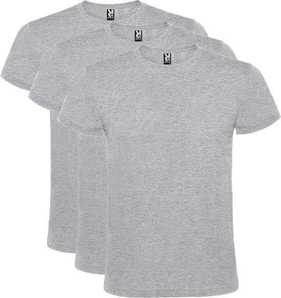 Lot de 3 T-Shirt Roly 100% coton, jersey simple, 150 g/m² Col rond Grijs Taille 3XL