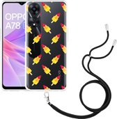 Cazy Hoesje met koord geschikt voor Oppo A78 5G Raketjes