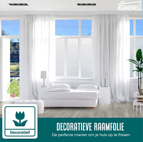 Homewell Raamfolie HR++ 70x300cm - Zonwerend & Isolerend - Anti inkijk - Statisch - Matglas - Inclusief Rakel - Homewell