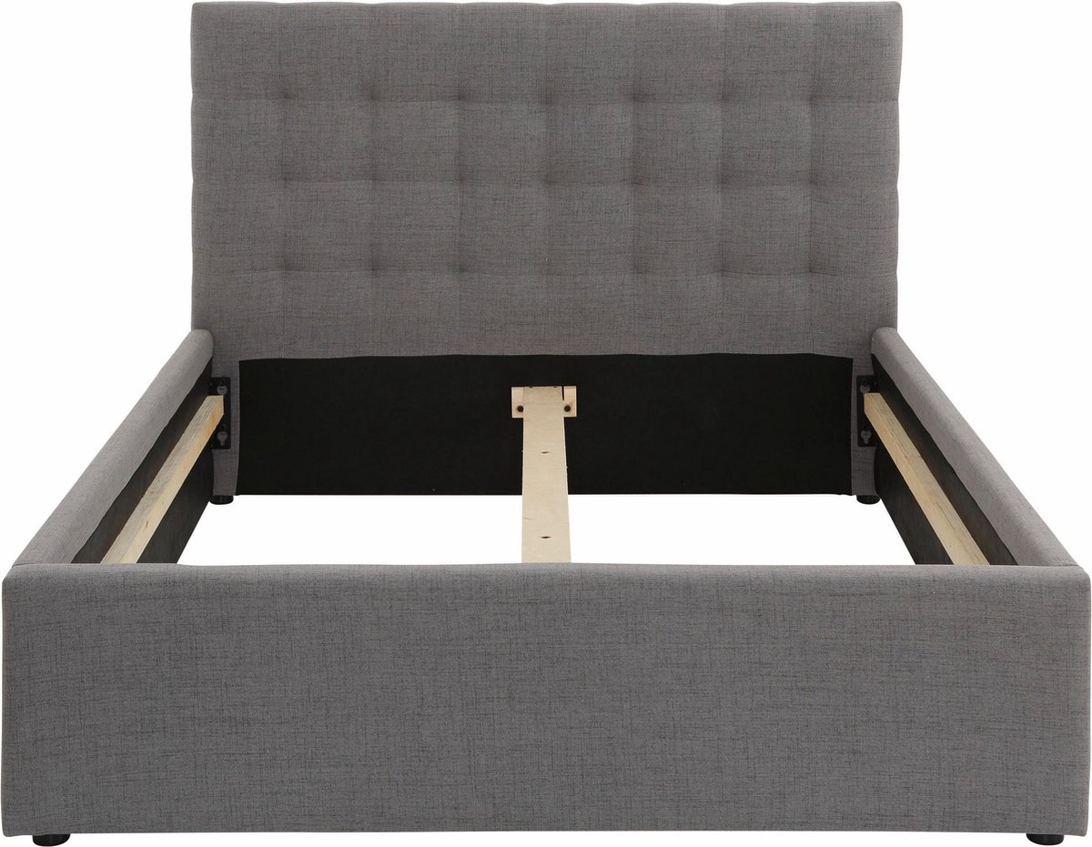 Hamar-Bed 140x200 cm in Grey Fabric
