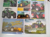 carte de voeux tracteur 5x - lot de 5 - agriculteur - outil agricole - félicitations