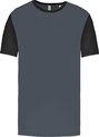 Tweekleurig herenshirt jersey met korte mouwen 'Proact' Grey/Black - 3XL