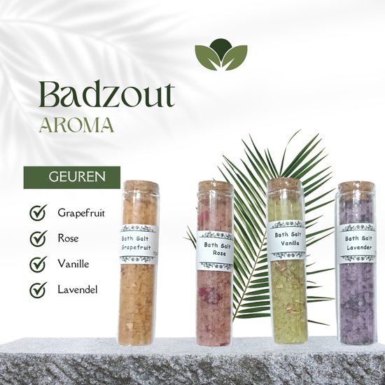 voetbadzout -badzout - badzout lavendel - 4 geuren! - badzout Lavendel - badzout roos - badzout Grape - badzout Vanilledzout jacuzzi