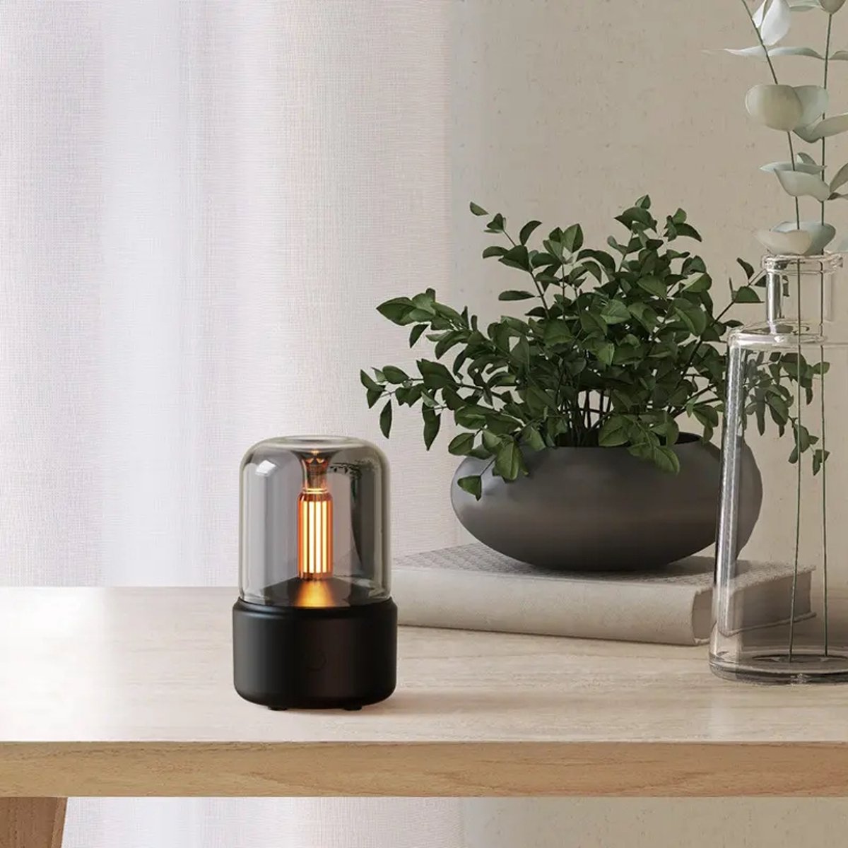 Aroma Diffuser Pink. Etherische Olie Verstuiver - Luchtbevochtiger - Industrieel design - Difuser lamp - Difuser met lamp - Sfeervolle LED verlichting - upbreathing Aromadiffuser - Ultrasoon - Vernevelaar - Geur verspreider — cadeau in Wonen & Interieur - foto 7
