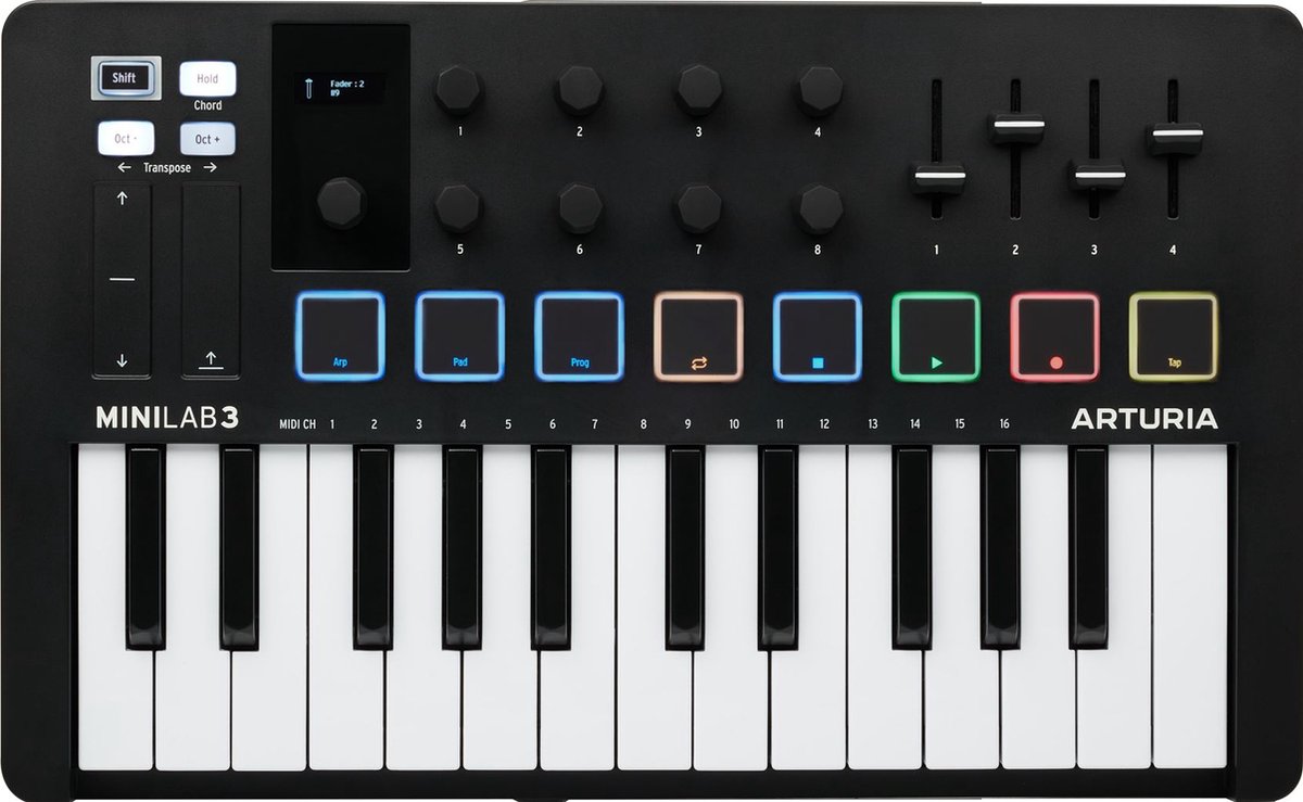 Arturia Minilab 3 - MIDI keyboard & pad controller - Zwart