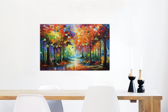 Décoration murale Métal - Peinture Aluminium Industriel - Paysage - Forêt - Couleurs - Nature - 60x40 cm - Dibond - Photo sur aluminium - Décoration murale industrielle - Pour le salon/chambre