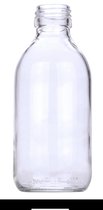 Flacon de médicament de purification/flacon de sirop 200 ml verre transparent avec bouchon en or