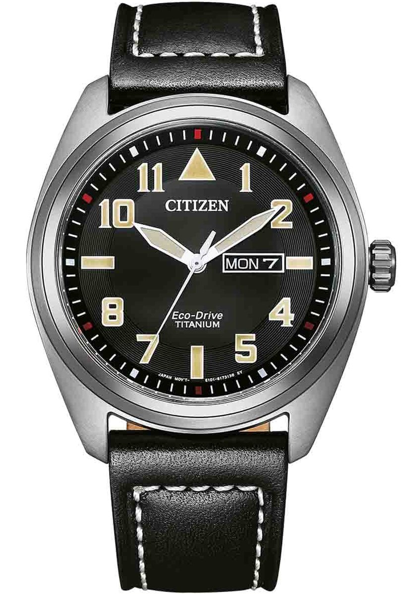 Citizen BM8560-29E Horloge - Leer - Zwart - Ø 42 mm
