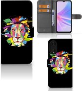 GSM Hoesje OPPO A78 5G | A58 5G Book Cover Lion Color