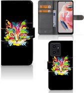 Wallet Book Case Xiaomi Redmi Note 12 4G Smartphone Hoesje Cat Color Leuke Verjaardagscadeaus