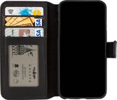 GALATA Echt leer bookcase wallet Samsung Galaxy A70 kaartsleuven handarbeid door ambachtslieden zwart hoesje