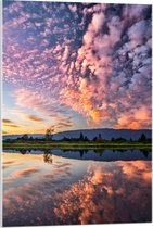 Acrylglas - Landschap - Water - Bomen - Gras - Wolken - Kleuren - 60x90 cm Foto op Acrylglas (Met Ophangsysteem)