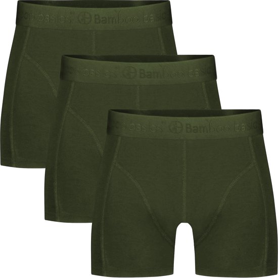 Comfortabel & Zijdezacht Bamboo Basics Rico - Bamboe Boxershorts Heren (Multipack 3 stuks) - Onderbroek - Ondergoed - Army - XXL