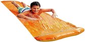 Waterglijbaan Single Slider - Waterschuiver - Opblaasbare tuinglijbaan met 3.6 meter lange waterkolom - 360 x 70 cm - Waterslide Tarp - Aanmaakblokjes