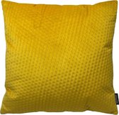 Yellow Button Velvet Kussenhoes | Fluweel / Velours | Geel | 45 x 45 cm