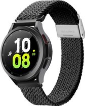 Dux Ducis Braided - Watch bandje geschikt voor OnePlus Watch Bandje Nylon Klemsluiting - Zwart