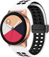 Mobigear - Watch bandje geschikt voor Garmin Darth Vader Bandje Flexibel Siliconen Klemsluiting | Mobigear Two Tone - Zwart / Wit