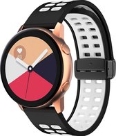 Mobigear - Watch bandje geschikt voor Samsung Galaxy Watch 5 (40mm) Bandje Flexibel Siliconen Klemsluiting | Mobigear Two Tone - Zwart / Wit
