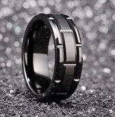 Ring zwart RVS glanzend - heren en dames ringen van Mauro Vinci TUTO maat 11