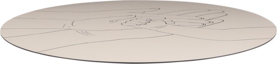 Muurcirkel 2 handen - Circle of Life Collection - Aluminium - Luxe uitstraling - Wallcircle - Wandcirkel binnen - Ronde schilderijen - Wanddecoratie - Familie - Gezin - Handgetekend - 90x90 cm - Incl ophangsysteem