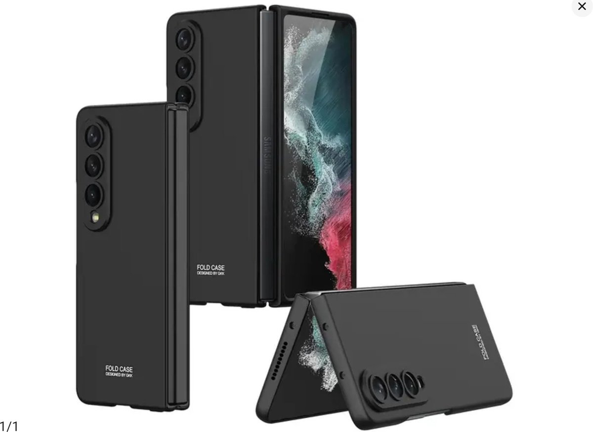 VIKEFON - Samsung Galaxy Z Fold 4 Hoesje Back Cover Zwart