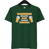 DudeWaarschuwing! De Laatste Nacht | Vrijgezellenfeest Cadeau Man - Groom To Be Bachelor Party - Grappig Bruiloft En Bruidegom Bier Bier Shirt - T-Shirt - Unisex - Bottle Green - Maat 4XL