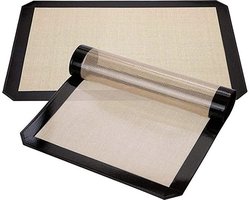 Siliconen Bakmat - Duhtz - Ovenmat - Deegmat - 30x40 cm - Ideaal voor gebak, cakes, patisserie - Herbruikbaar - Hittebestendig tot 250°C - Zwart - Hygiënisch - Afwasbaar