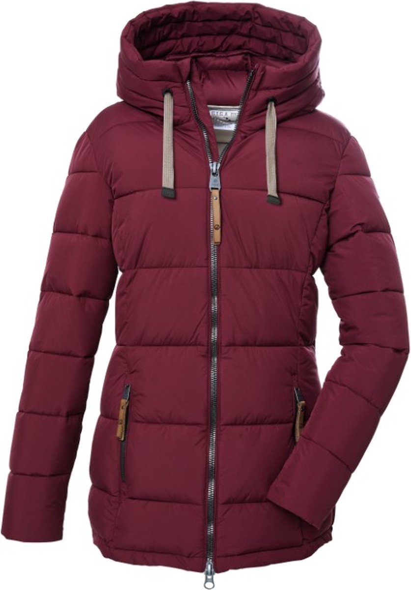 Killtec dames winterjas - padded winterjas dames - 39835 - donkerrood - maat 40