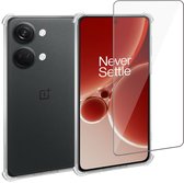 OnePlus Nord 3 Hoesje + OnePlus Nord 3 Screenprotector – Gehard Glas Cover + Shock Proof Case – Transparant