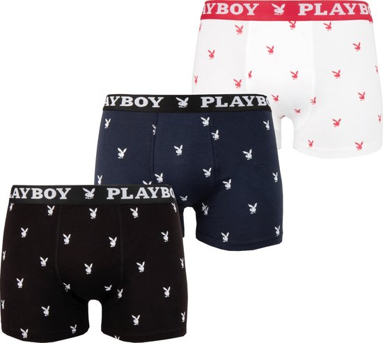 Playboy Boxershort 3 Pack Playboy Miller marine-blanc-noir Taille XL