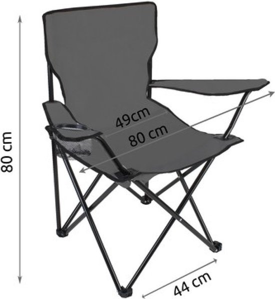 COMFORTABEL, GRIJZE OPVOUWBARE VISSTOEL- CAMPINGSTOEL - TUINSTOEL van Merkloos — afbeelding 2