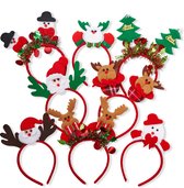 THE TWIDDLERS 8 Kerst Haarband Hoofdband voor Kinderen en Volwassenen - Kerstman, Sneeuwpop, Rendier, Kerstboom - Stevig en Comfortabel - Kerstfeestkostuum, Rekwisieten